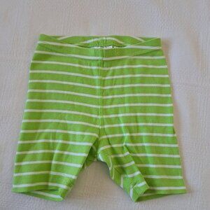 Hanna Andersson girls size 90 or 3T lime & white tumble shorts EUC